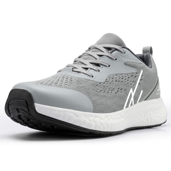 NY Threads Men's Running Shoes Comfortable and Lightweight Casual Sneakers, 8.5 US, Grey/White
