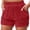 j15-Red, variant on LIIPEE Womens Shorts Athleisure Solid Color High Elastic Waistpull-On Hybrid Ladies Casual Summer Relaxed Fit Daily Comfortable Breathable Soft Fashion Ruched Sports Shorts With Pockets,S