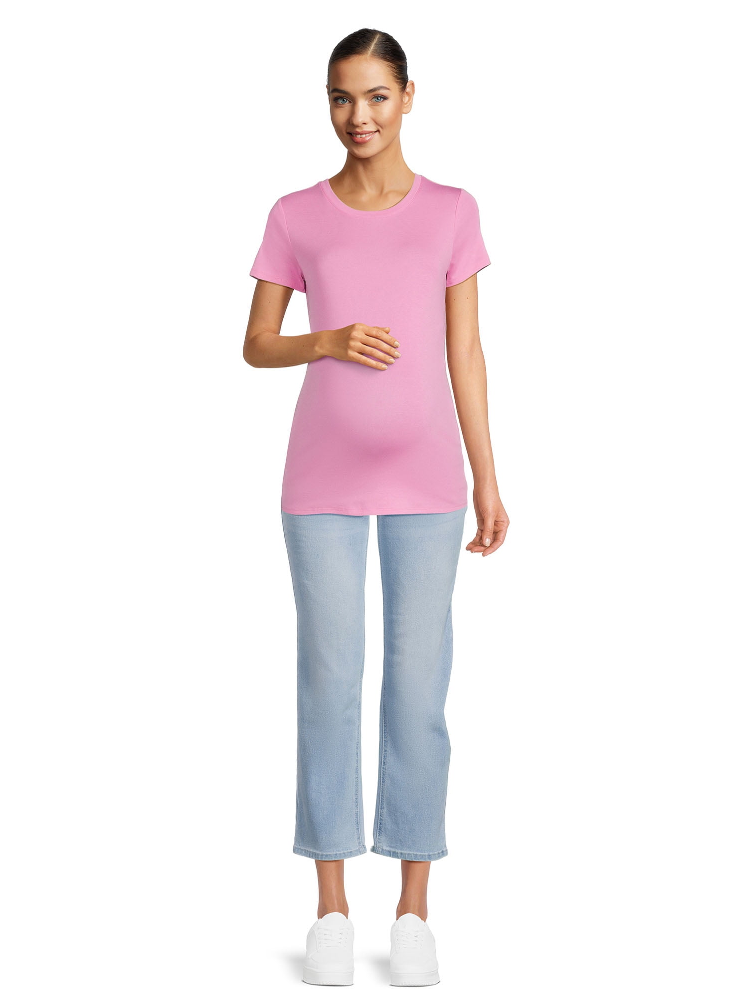 Time and Tru Women's Maternity Straight Jeans with Belly Band