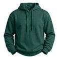 thumbnail image 5 of Essentials Hoodie Zaewscy Men's Fleece Lined Pullover Hoodie, Solid Color Long Sleeve Drawstring Hooded Sweatshirt for Casual Daily Wear Green XXXXXL, 5 of 9