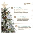 thumbnail image 4 of Árbol Navidad Nevado Esquimal Luces Led Piñas + Bayas Chedrón + Estrella 2.20m, 4 of 6