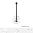thumbnail image 7 of Hunter - Sacha 3-light Natural Black Iron, Medium Size Pendant Light, Dimmable, Modern Style, Globe Shaped, for Bedrooms, Kitchens, Dining, Living Rooms - 19658, 7 of 7
