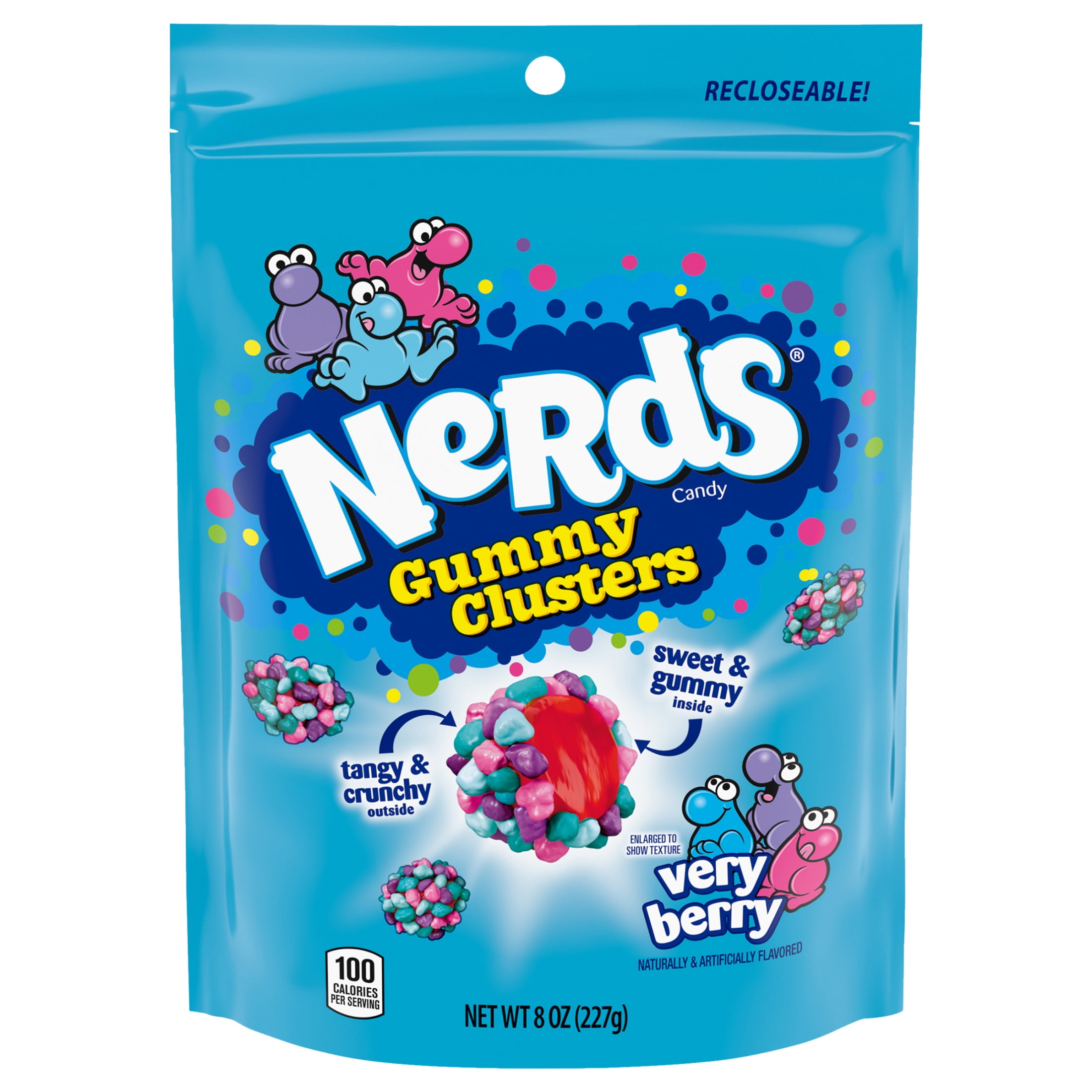 Nerds Very Berry Gummy Clusters Candy, Resealable 8 Ounce Bag - Walmart.com