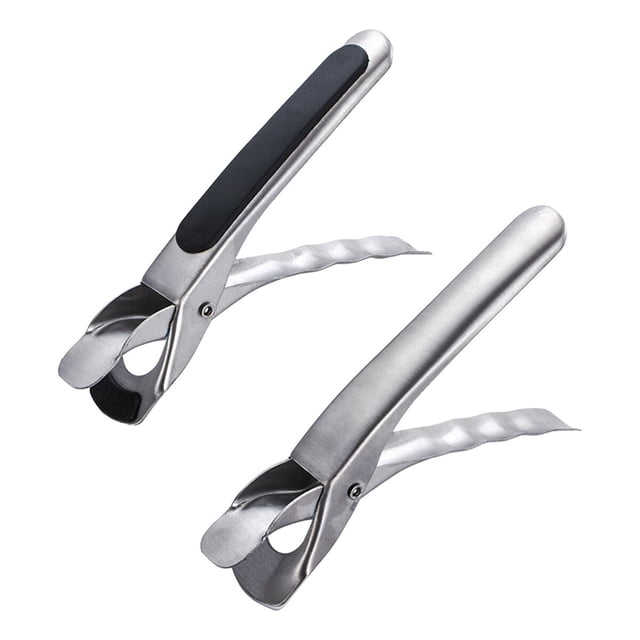 2 pinzas de acero inoxidable para platos calientes, pinzas para cuencos de cocina