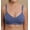 Melange Blue, variant on Women's Cottonique W12215 Latex Free Organic Cotton Slimfit Pullover Bra (Black 7)