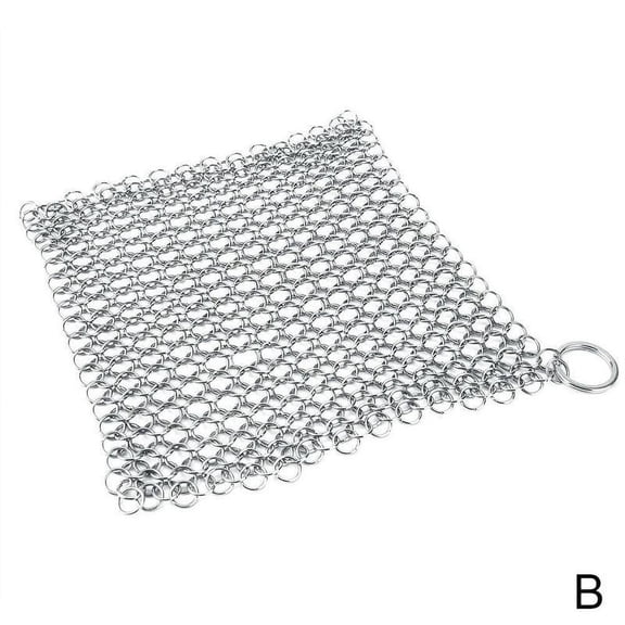 BPPEG Stainless Steel Cast Iron Cleaner Chain Mail Scrubber Home Cookware Kitchen Tool,Durable Rust-Resistant Gentle Cleaning chain mail scrubber cast iron