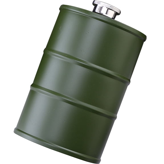 OULII Camping Flask Stainless Steel Green Beverage Barrel 1Pack