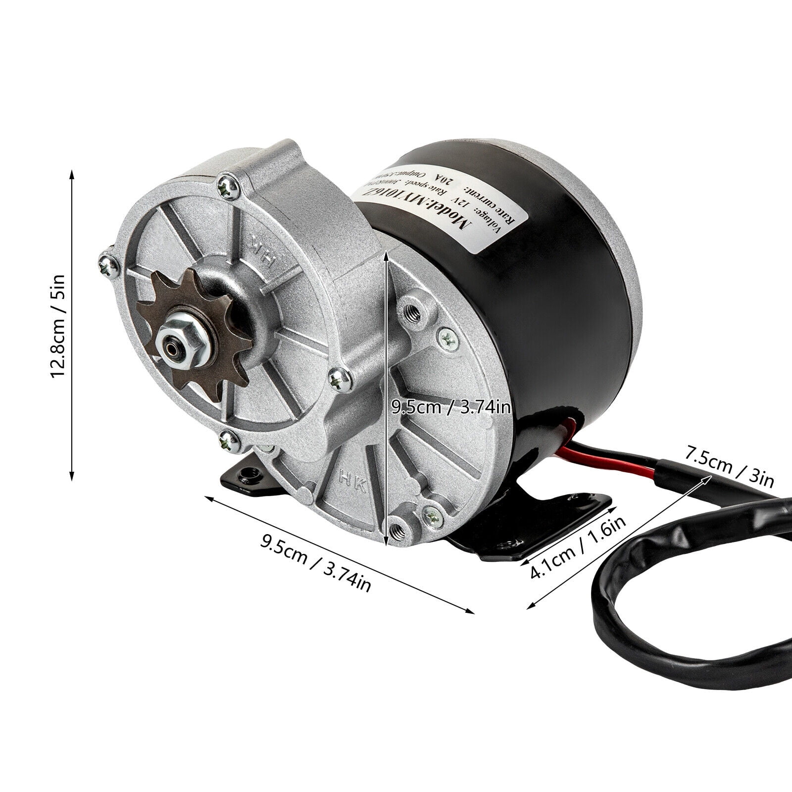 12 Volt DC 250 Watt Gear Reduction Electric Vehicle Geared Motor Electric Brushed Bicycle Bike Scooter Gear Reduction Motors for Small Electric Vehicles, Mopeds, Mini Bikes