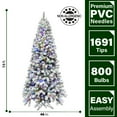 thumbnail image 3 of Fraser Hill Farm Prelit LED Multicolor Flocked Silverton Fir 7.5-ft. Christmas Tree, FFSF075-6SN, 3 of 11