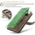 thumbnail image 4 of Wallet Case for Samsung Galaxy A14 5G, Premium Handmade PU Leather Phone Case Card Slots Magnetic Closure Zipper Pocket Kickstand Flip Case with Hand Strap - Vintage Brown, 4 of 16
