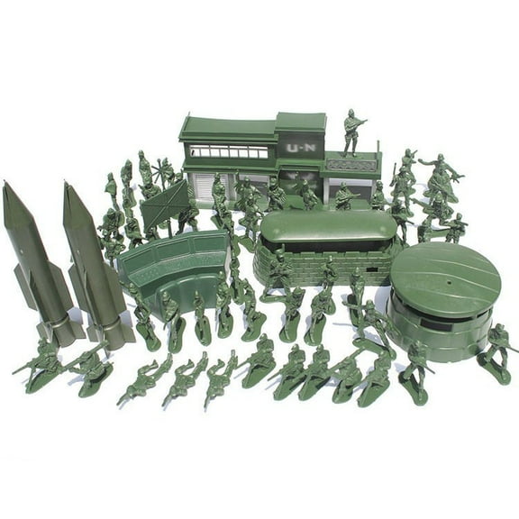 56 Pcs Military Playset of WWII Soldier Base Toys-5cm Army Men Models Figures