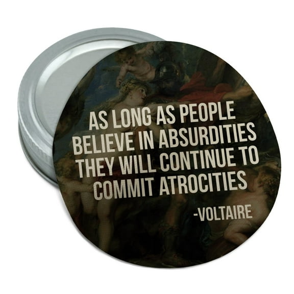 Absurdities and Atrocities Voltaire Round Rubber Non-Slip Jar Gripper Lid Opener