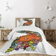 thumbnail image 3 of Ambesonne Cartoon Quilted Bedspread Set 2 Pcs, Big Fish Ocean Life, Twin Size, Multicolor, 3 of 6