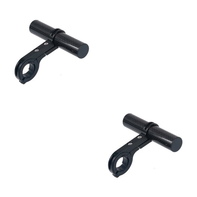 Transemion Rallonge de Guidon de Vélo Support de Lampe Support de Téléphone Tube Rouge 20cm Noir & Carbone 10cm 2Ensemble