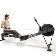 BalanceFrom Rowing Machine, Easy Storage Rowing Machine with Extended Slide Rail, Max 330 LBS Wind Resistance Rowing Machine with LCD, 10 Levels of Adjustable Air Resistance