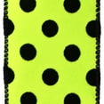 thumbnail image 2 of Homeford Halloween Flocked Polka Dots Satin Wired Ribbon, 2-1/2-inch, 10-yard, Lime, 2 of 3