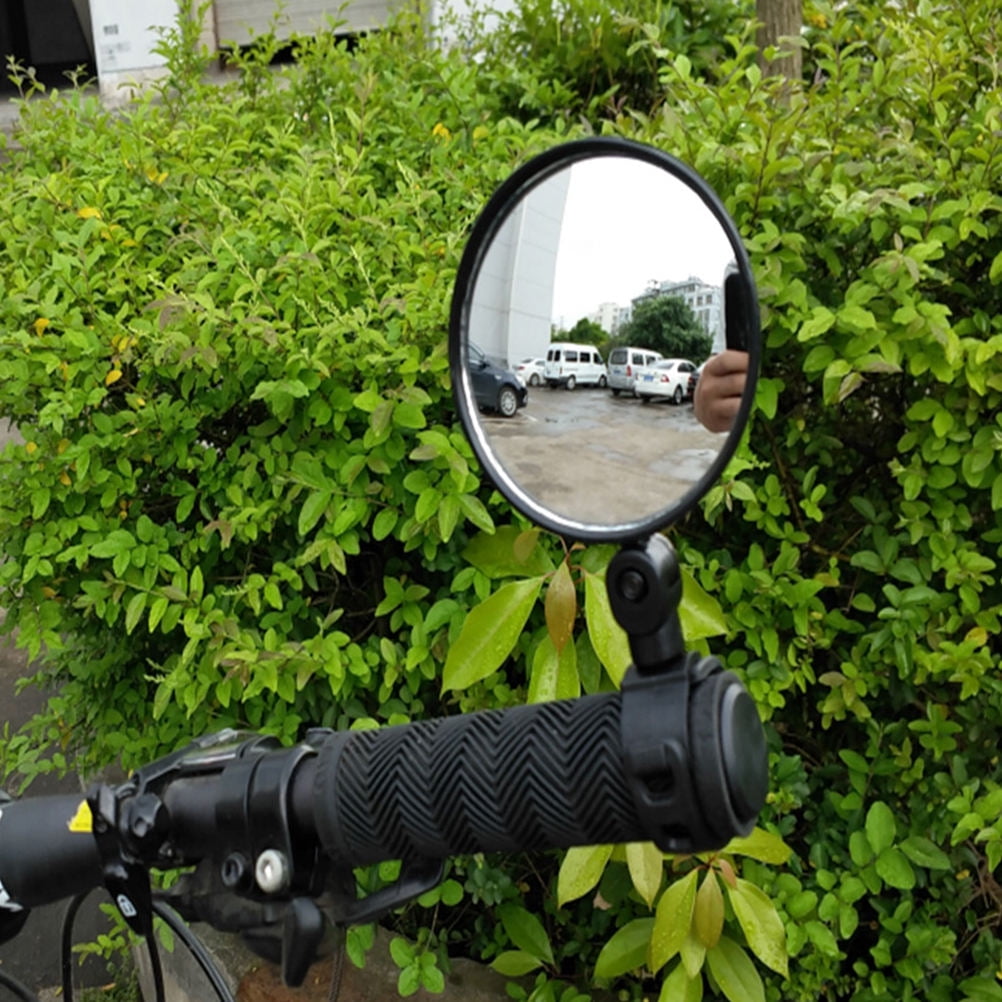 ibasenice 2Pcs Rotatable Rearview Motorcycle Mirrors Black Adjustable Bike Handlebar Mirrors