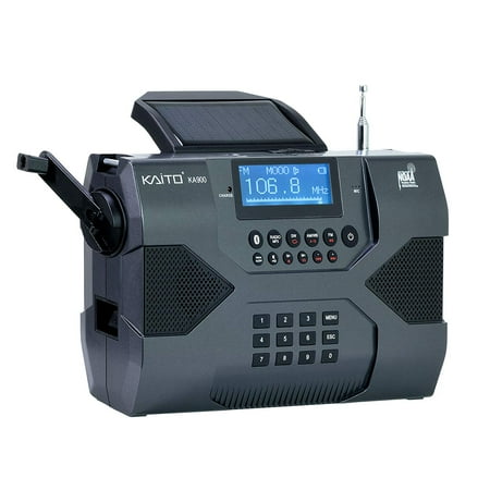 Kaito KA900 Digital Solar Crank NOAA Weather Stereo AM FM Shortwave (Best Radio Station For Weather)