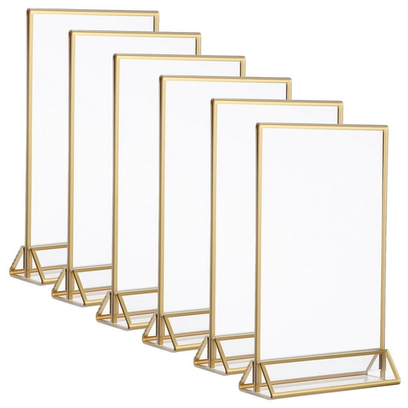PENIKOKO 6pcs Product Display Stand Golden Acrylic for Event Planners Commercial Use