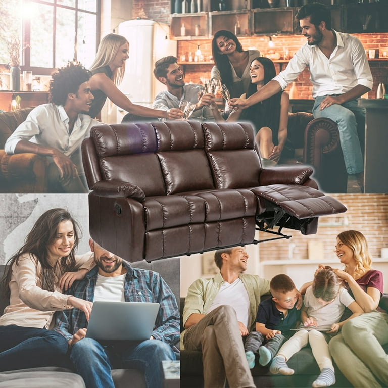 Fdw reclining sofa in faux leather deals