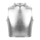 thumbnail image 1 of Camisetas cortas sin mangas para mujer, cuello alto, cómodas, a la moda, versátiles, para discoteca, disfraz Plata, 1 of 9