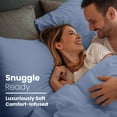 thumbnail image 6 of Soft Lightweight 400TC 100% Cotton Sateen Bed Sheet Set – 4-Piece King – Blue, 6 of 8