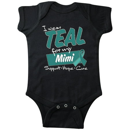 

Inktastic I Wear Teal for my Mimi-Support Hope Cure Gift Baby Boy or Baby Girl Bodysuit