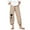 Khaki A, variant on Ecqkame Capri Pants for Women Clearance Women Casual High Waist Solid Summer Cotton Loose Long Straight Pants Navy XXL