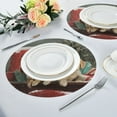thumbnail image 4 of 15.4" Round Placemat Set of 4 Polyester Fabric Place Mats Non-Slip Dining Kitchen Table Mats for Kitchen Party Decor Cute Dog and Red Truck, 4 of 5