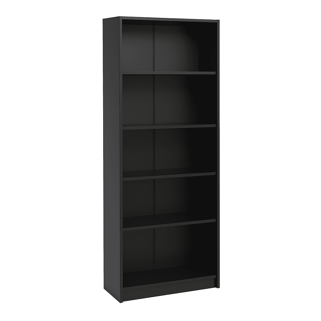 Homy Casa 71" Black Tall Dresser Storage Cabinet, 5-Tier Open Shelf Bookcase for Bedroom Living Room