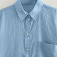 thumbnail image 6 of Tops ! Xihbxyly Linen Shirts for Women Loose Fit, Women's V-Neck Long Sleeve Loose Button Cotton and Linen Tunic Shirts Summer Shirts Blouse Sky Blue S, 6 of 6