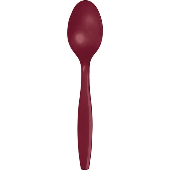 288/Case Bulk Burgundy Plastic Spoons