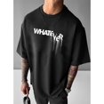 thumbnail image 1 of WHENEVER" Men's Bold Graphic Print Casual T-Shirt - 100% Polyester, Relaxed Fit, Short Sleeve, Round Neck, Machine Washable - Ideal for Spring & Summer Tee For Adult, Men, Women, Teen, Teenager, Adol, 1 of 4