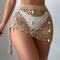 thumbnail image 5 of BOBOGOJP Women Crochet Coverup Skirt Drawstring Knit Mini Skirt Coverup for Swimwear Khaki for Size M, 5 of 7