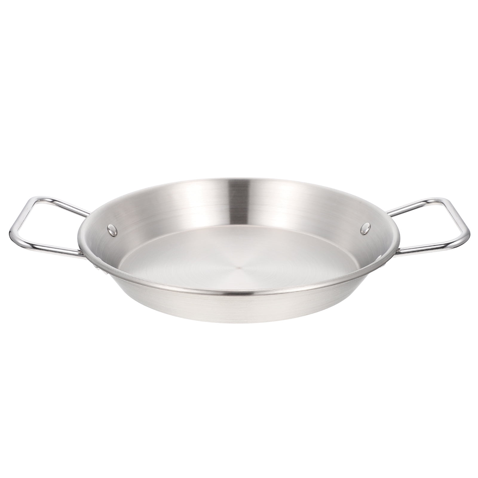 Hemoton Pan Stainless Steel Bowl Wok Pot Plate Serving Frying Skillet