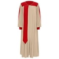thumbnail image 3 of Miutii Unisex Women Men Church Robe Vneck Zipper Front Color Block Choir Dress Clergy Robes Graduation Gown Khaki M, 3 of 5