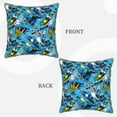 thumbnail image 3 of Fotbe snow board blue Pattern Velvet Decorative Throw Pillow Covers with Elegant Piping, Soft Plush Cushion Cover for Sofa, Bed, Car, Office-20"x20", 3 of 8