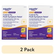 (2 pack) Equate Daytime Non-Drowsy Cold and Flu Multi-Symptom Relief Softgels, 24 Count
