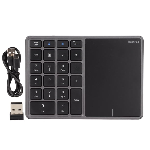 Teclado numérico inalámbrico 2 en 1 con panel táctil - Gris hierro