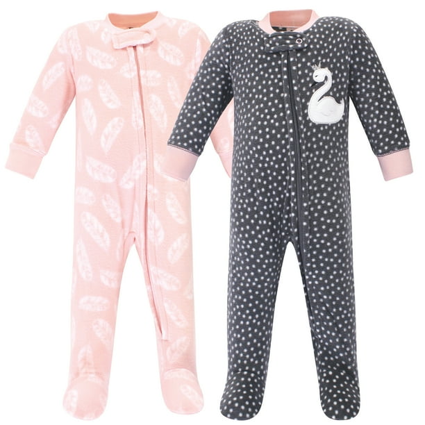 Hudson Baby Hudson Baby Girl Fleece Sleep N Play, 2pk