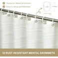 thumbnail image 6 of Extra Long Farmhouse White Shower Curtain Boho, 72 x 84 Cotton Blend Tufted Weave Waffle Stripe Textured Heavy Duty, Fabric Shower Curtain for Bathroom, Hotel, 6 of 17