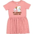 thumbnail image 3 of Inktastic My Grandpa Loves Me Girls Girls Toddler Dress, 3 of 5