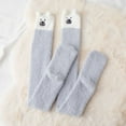 thumbnail image 3 of Fgnfyis Women's Winter Warm Fuzzy Socks for Women Over Knee Cartoon Thigh High Home Long Leggings Socks Grey, 3 of 8