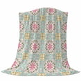 thumbnail image 6 of Pink Green Flowers Blanket Soft Cozy Warm Throw Blanket for Couch, Plush Fuzzy Flannel Fleece Blankets for Sofa, Country Botanical Abstract Floral Patterned Bed Blankets Gifts for Men, 40"x50", 6 of 9