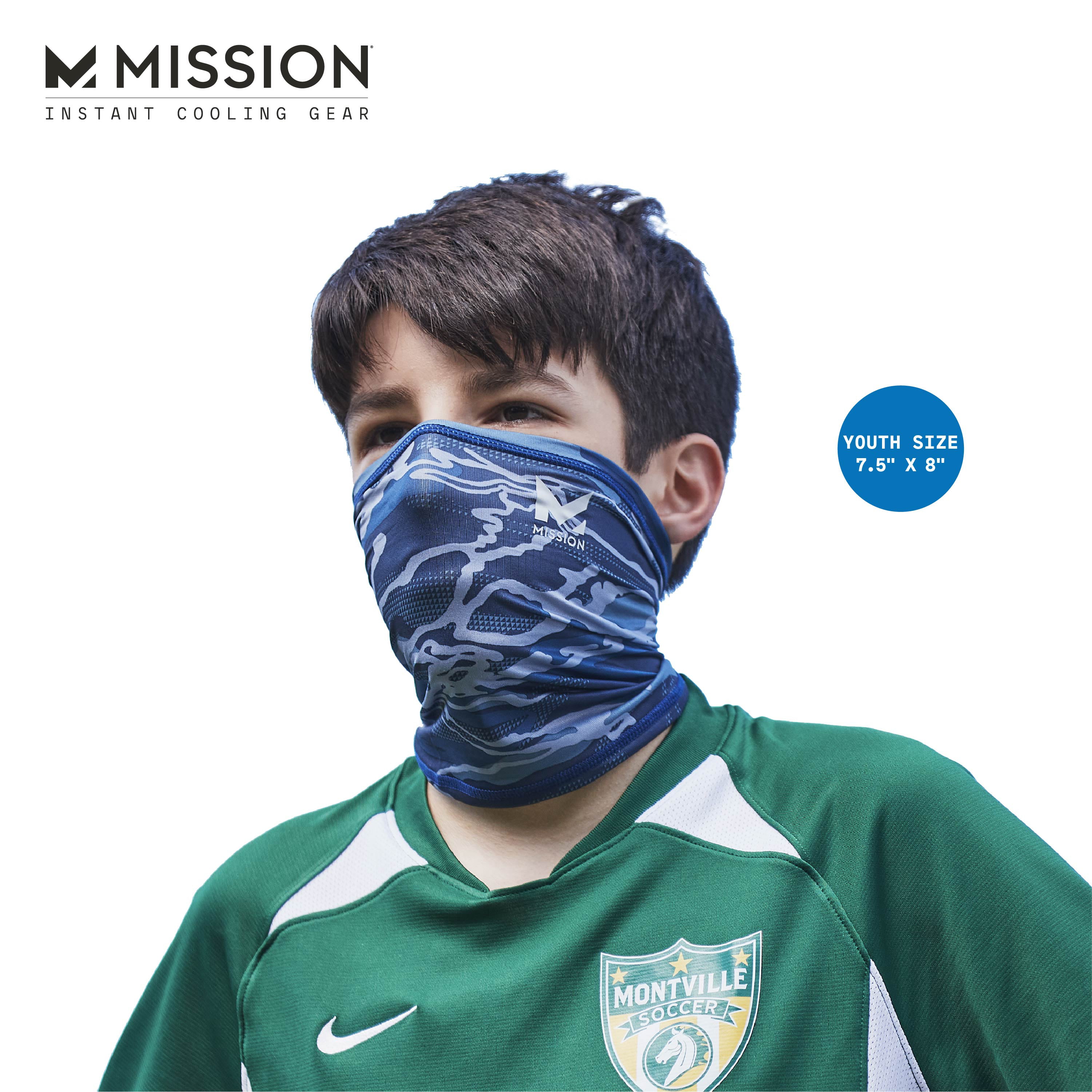 *NEW* MISSION NECK GAITER FACE MASK YOUTH COOLS UPF 50 COD BLUE MATRIX CAMO ARMY