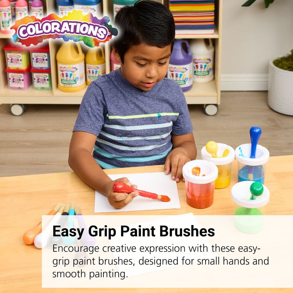 Colorations Easy-Grip Paint Brushes - Set of 10