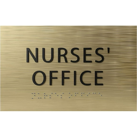 ADA CENTRAL SIGNS - 6" X4" Nurse’s Office Sign - ADA Compliant Tactile Graphics Grade 2 Braille Text | Wall Mount Plastic Room Signs for Medical Health Offices, Hospital Building, School Nurse Offices