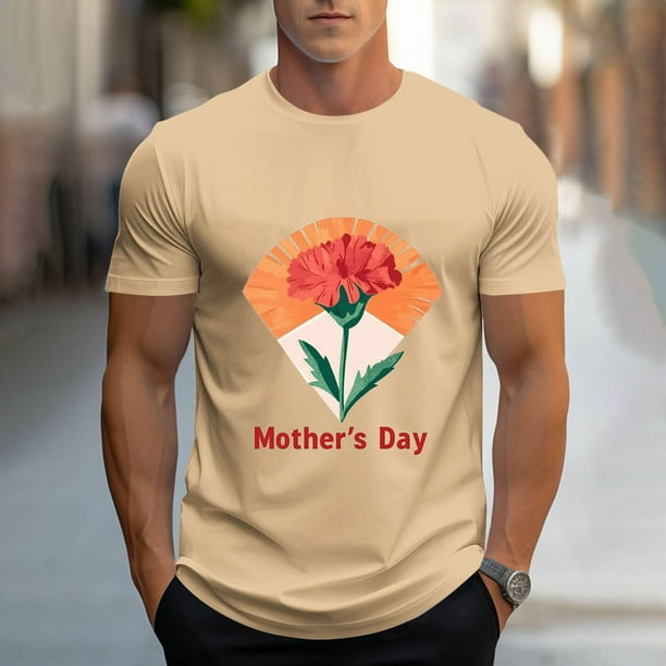 Tops para hombre, blusas y camisas de cuello redondo y manga corta para hombre, camisetas deportivas con estampados casuales para el Día de la Madre, blusas de cuello redondo y manga corta, blusas de