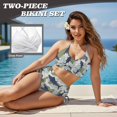 thumbnail image 4 of Garronmavis Women's Bikini Set 2 Piece Camouflage Fish Twist Front Drawstring Bathing Suits Halter Tummy Control Summer Swimwear for Women, 4 of 6