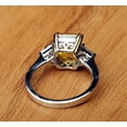 thumbnail image 4 of Three Stone Diamond Ring, Canary Yellow Diamond Engagement Ring, Princess Cut Diamond Ring, Citrine Diamond Ring, Birthstone Ring, 925 Sterling Silver, 2.4 Ct Simulated Diamond, 4 of 5